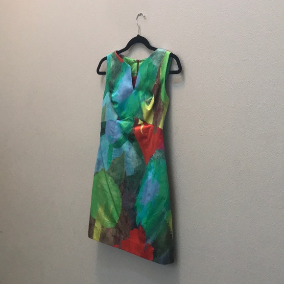 Milly Tulip Print Mini Sheath Dress Size 2 - Picture 3 of 8